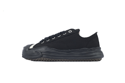 메종 미하라 야스히로 행크 OG 솔 캔버스 로우탑 스니커즈 블랙 블랙 A05FW702-BLKBLK