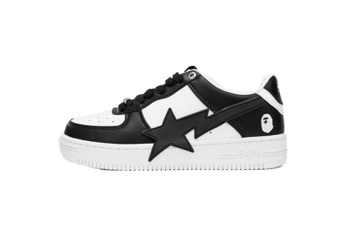 BATHING Ape 마블 시리즈 로우탑 OZXSH W291 306M A 배딩 Ape 베이프 로우 블랙 앤 화이트 스타
