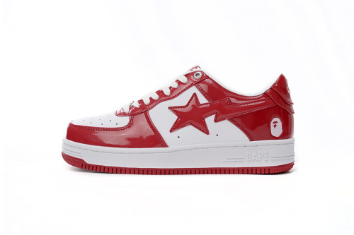 BATHING APE 로우 탑 1170 191 022 A Bathing Ape Bape Sta Low 레드 & 화이트 미러 표면